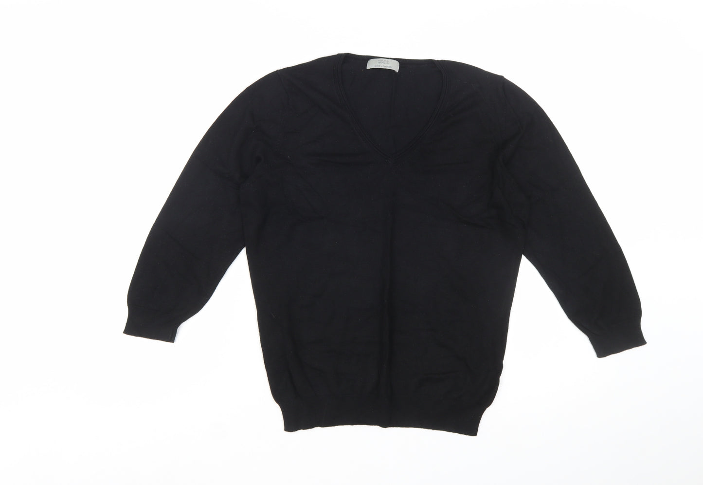 Marks and Spencer Women’s Black V-Neck Knit Jumper Size 14
