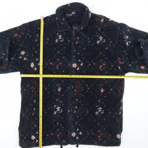 Radish Countrywear Women's Blue Floral Fleece Jacket XL