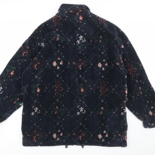 Radish Countrywear Women's Blue Floral Fleece Jacket XL