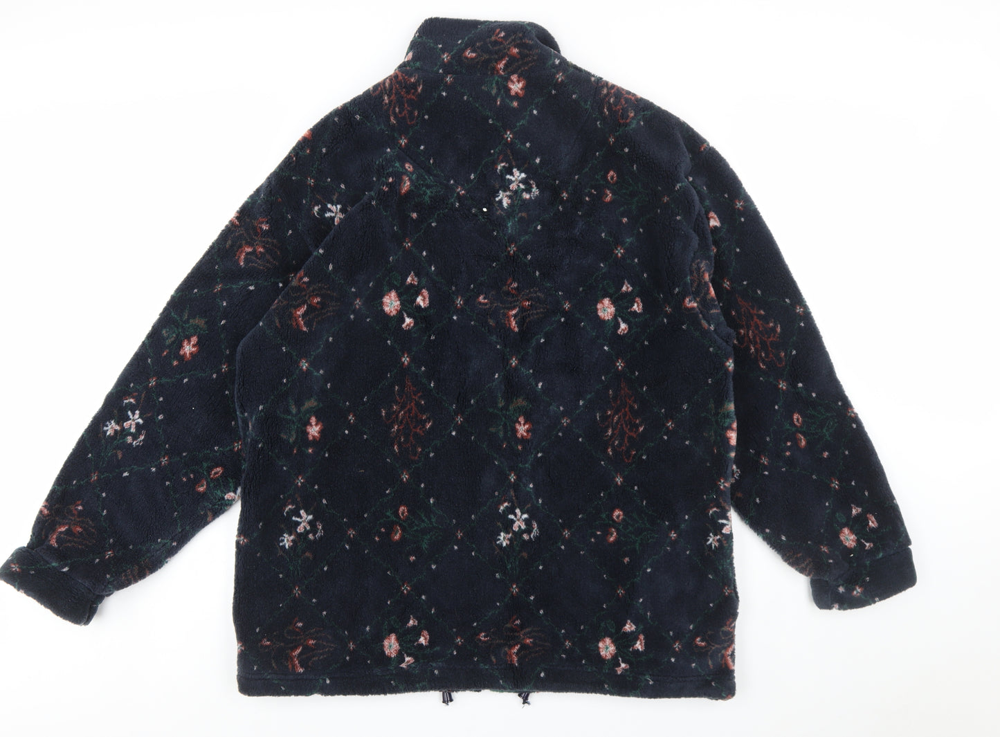 Radish Countrywear Women's Blue Floral Fleece Jacket XL