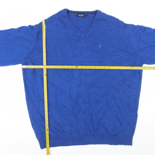 James Pringle Men's Blue 2XL Cotton V-Neck Pullover Jumper