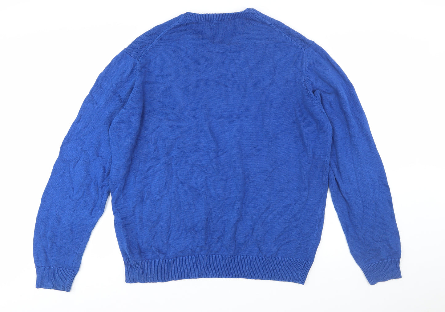 James Pringle Men's Blue 2XL Cotton V-Neck Pullover Jumper