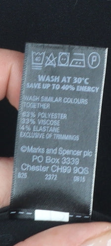 Marks and Spencer Womens Black Size 8 Straight Leg Dress Pants