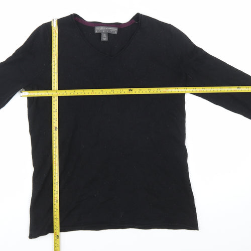 Fenn Wright Manson Women Black Size 18 V-Neck Merino Wool Jumper