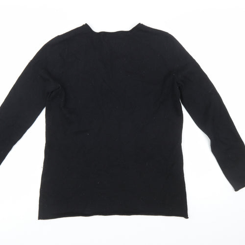 Fenn Wright Manson Women Black Size 18 V-Neck Merino Wool Jumper