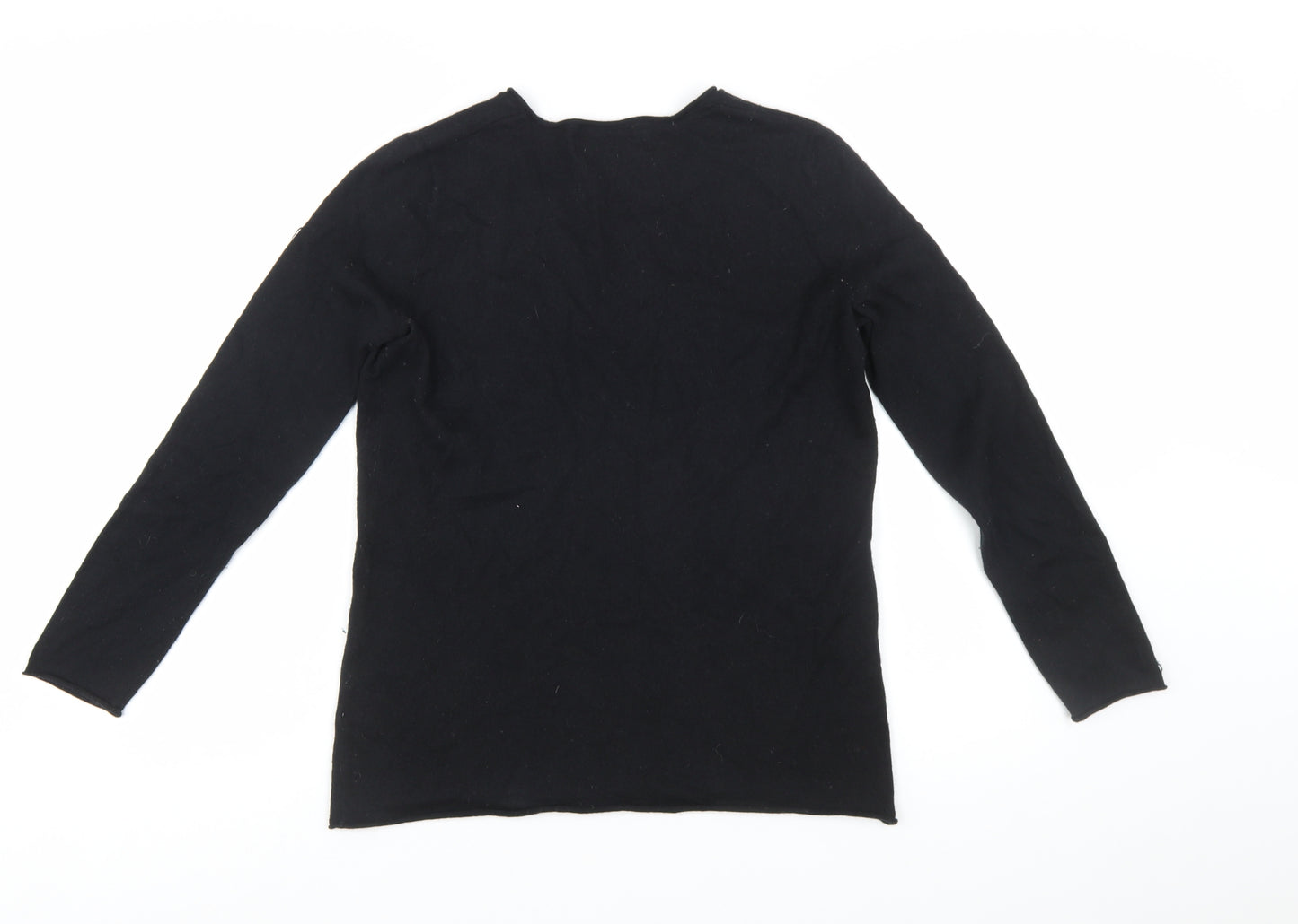 Fenn Wright Manson Women Black Size 18 V-Neck Merino Wool Jumper