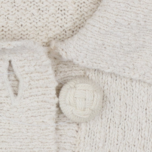 Marks and Spencer Women’s Beige Collared Short Sleeve Knit Cardigan L