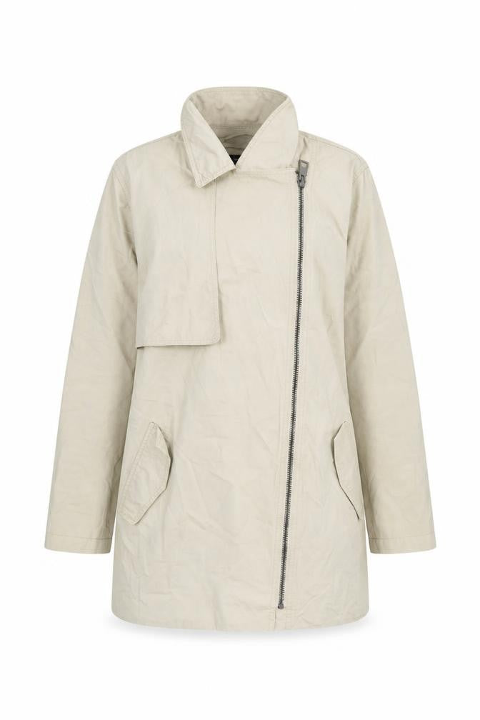 Zara Women Beige Cotton Belted Trench Coat Size 14