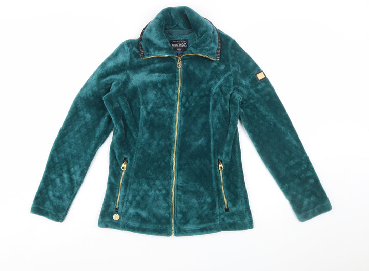 Regatta Women's Green Fleece Zip Jacket Size 12 Outdoor Style