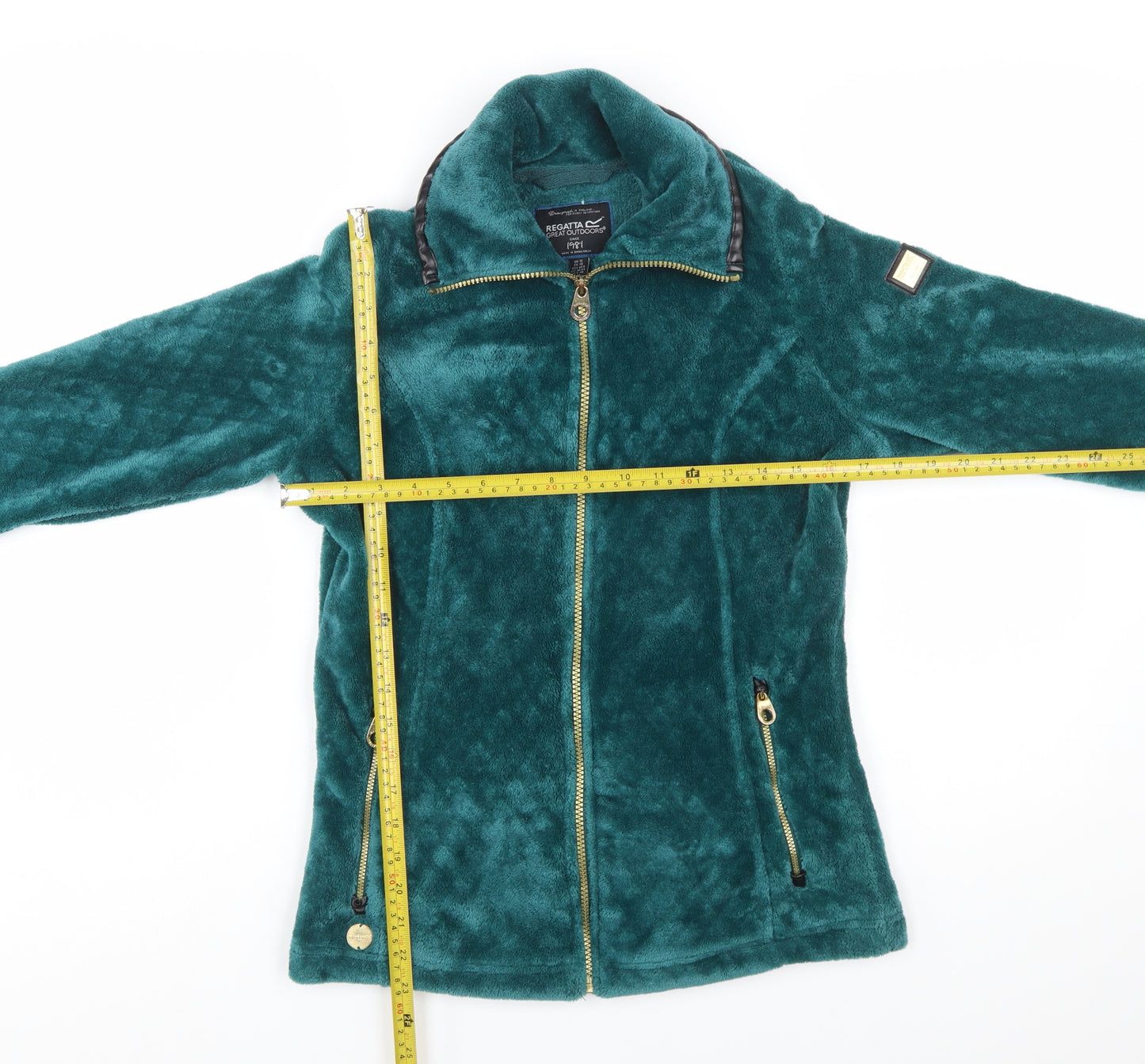 Regatta Women's Green Fleece Zip Jacket Size 12 Outdoor Style