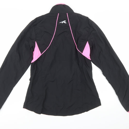RUN365 Womens Black Pink Size 12 Windbreaker Jacket Breathable Lightweight