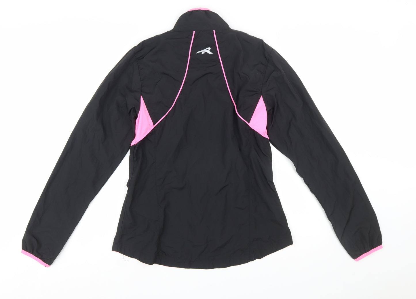 RUN365 Womens Black Pink Size 12 Windbreaker Jacket Breathable Lightweight