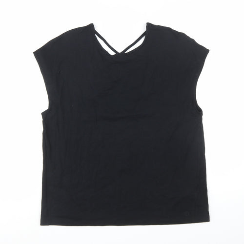 Marks and Spencer Women’s Black Size 14 V-Neck Sleeveless Jersey T-Shirt