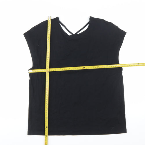 Marks and Spencer Women’s Black Size 14 V-Neck Sleeveless Jersey T-Shirt