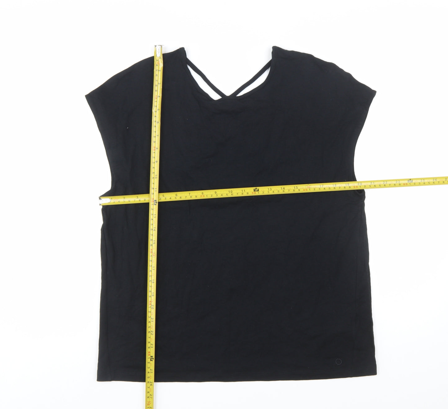 Marks and Spencer Women’s Black Size 14 V-Neck Sleeveless Jersey T-Shirt