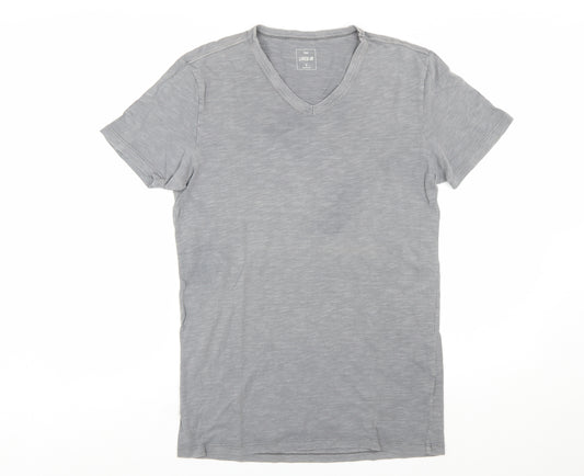 Gap Men's Grey V-Neck Lightweight Cotton T-Shirt Size S