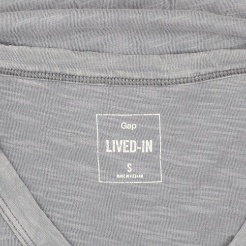 Gap Men's Grey V-Neck Lightweight Cotton T-Shirt Size S