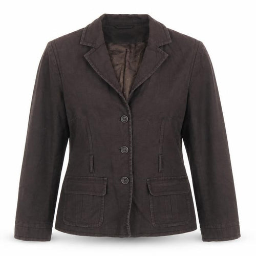 Monsoon Womens Brown Cotton Linen Blazer Jacket Size 12