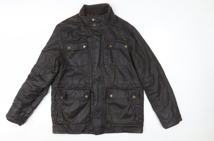 BHS Men’s Brown Waxed Cotton Field Jacket Medium 38in Regular Fit