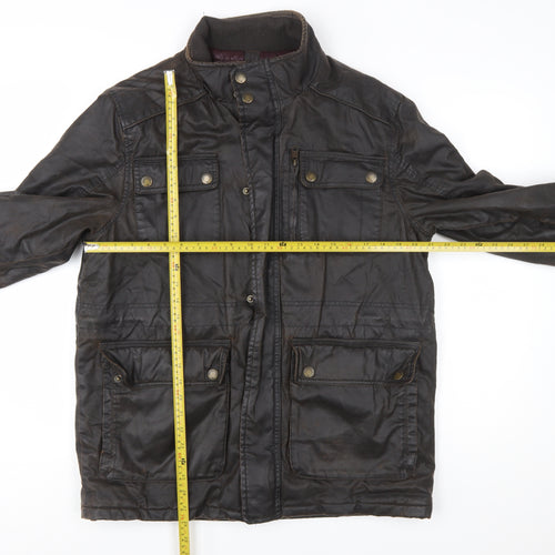 BHS Men’s Brown Waxed Cotton Field Jacket Medium 38in Regular Fit