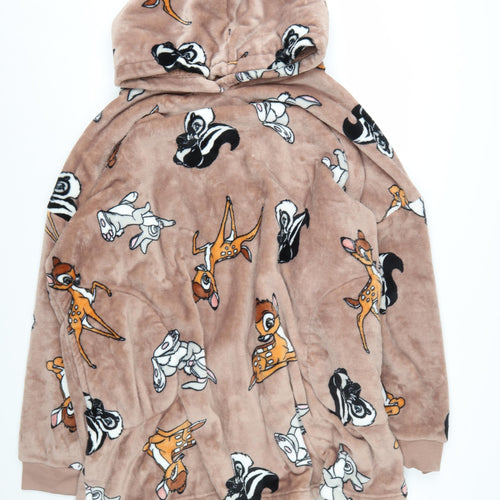 Primark Disney Bambi Women Brown Fleece Hooded Nightwear M/L