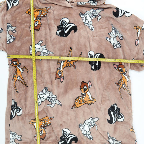 Primark Disney Bambi Women Brown Fleece Hooded Nightwear M/L