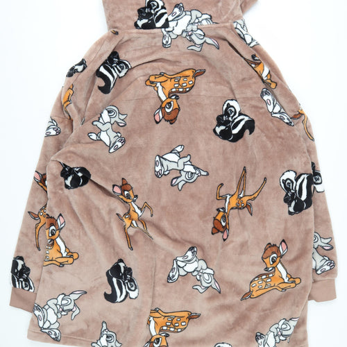 Primark Disney Bambi Women Brown Fleece Hooded Nightwear M/L