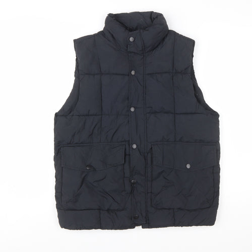 Zara Boys Black 13-14 Years Puffer Waistcoat Quilted Nylon Gilet