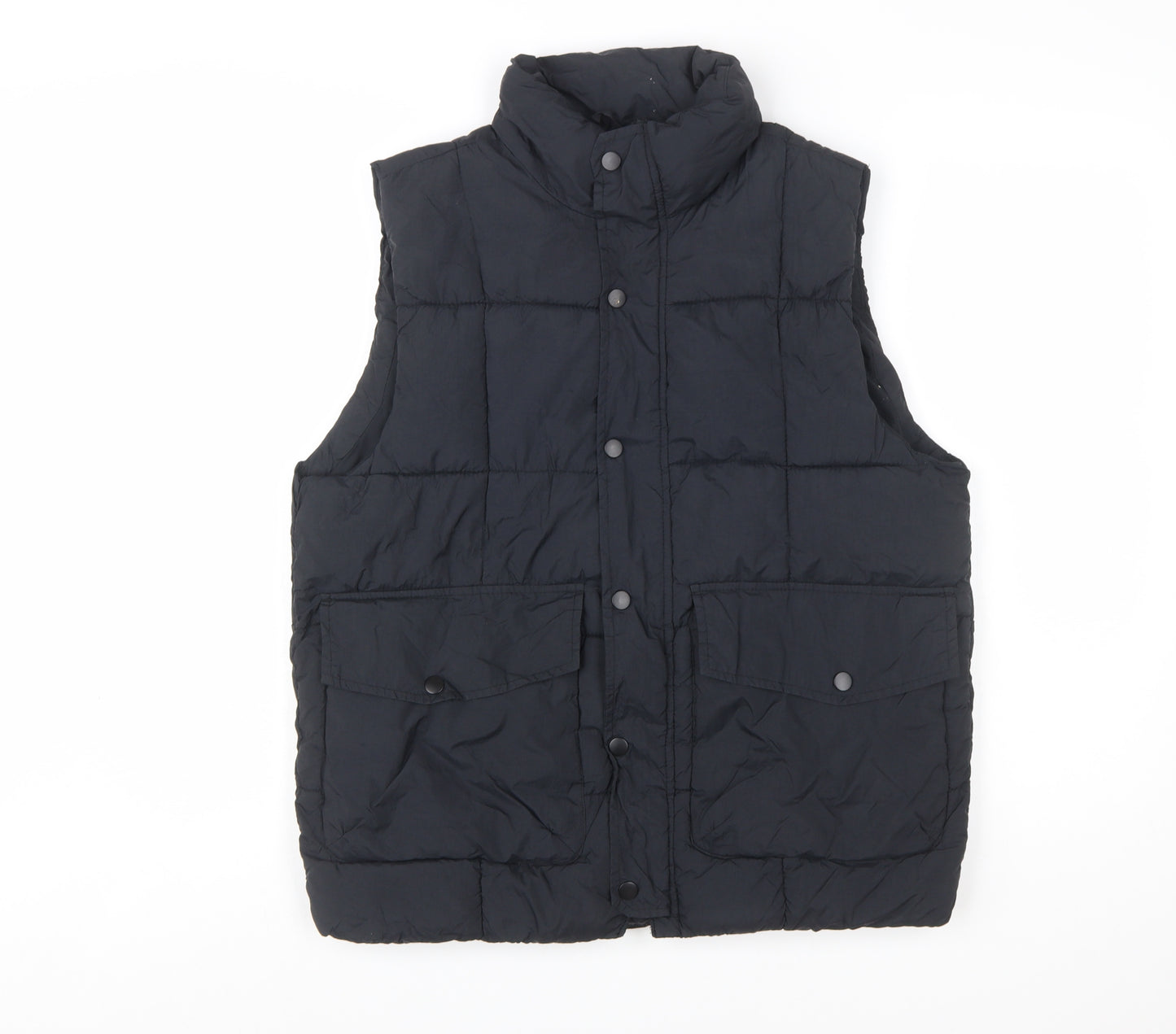 Zara Boys Black 13-14 Years Puffer Waistcoat Quilted Nylon Gilet