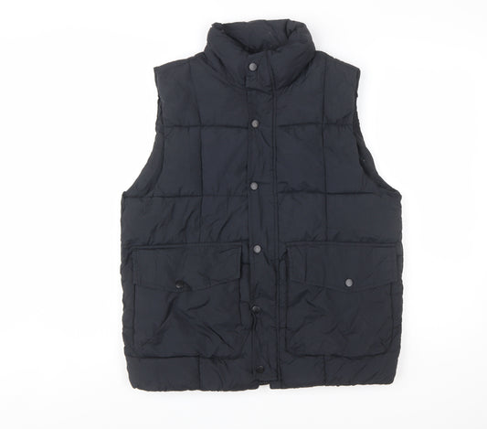 Zara Boys Black 13-14 Years Puffer Waistcoat Quilted Nylon Gilet