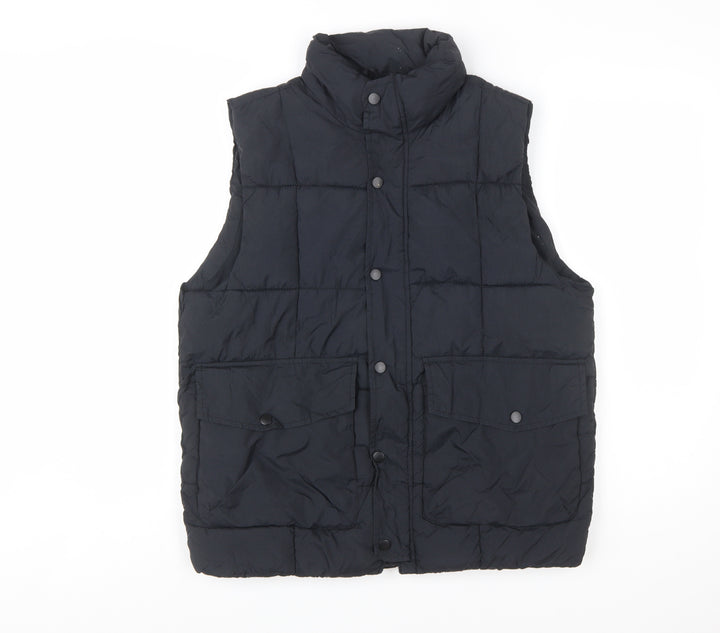 Zara Boys Black 13-14 Years Puffer Waistcoat Quilted Nylon Gilet