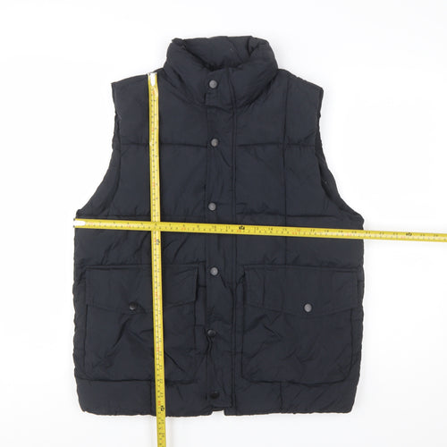 Zara Boys Black 13-14 Years Puffer Waistcoat Quilted Nylon Gilet
