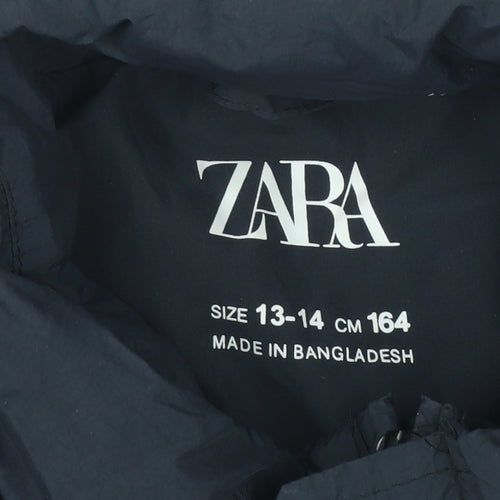 Zara Boys Black 13-14 Years Puffer Waistcoat Quilted Nylon Gilet