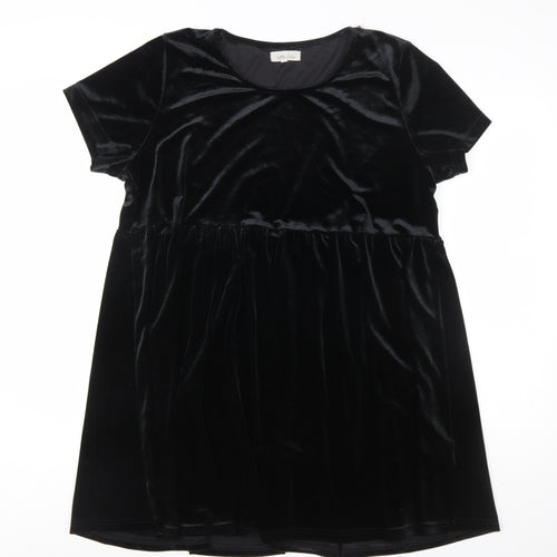 Little Lies Women’s Black Velvet Short A-Line Dress Size L