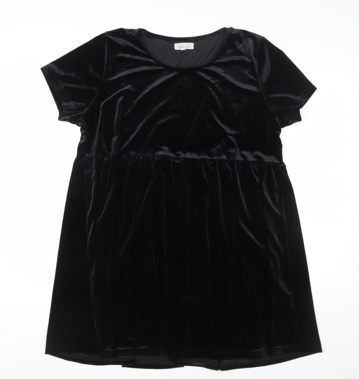 Little Lies Women’s Black Velvet Short A-Line Dress Size L