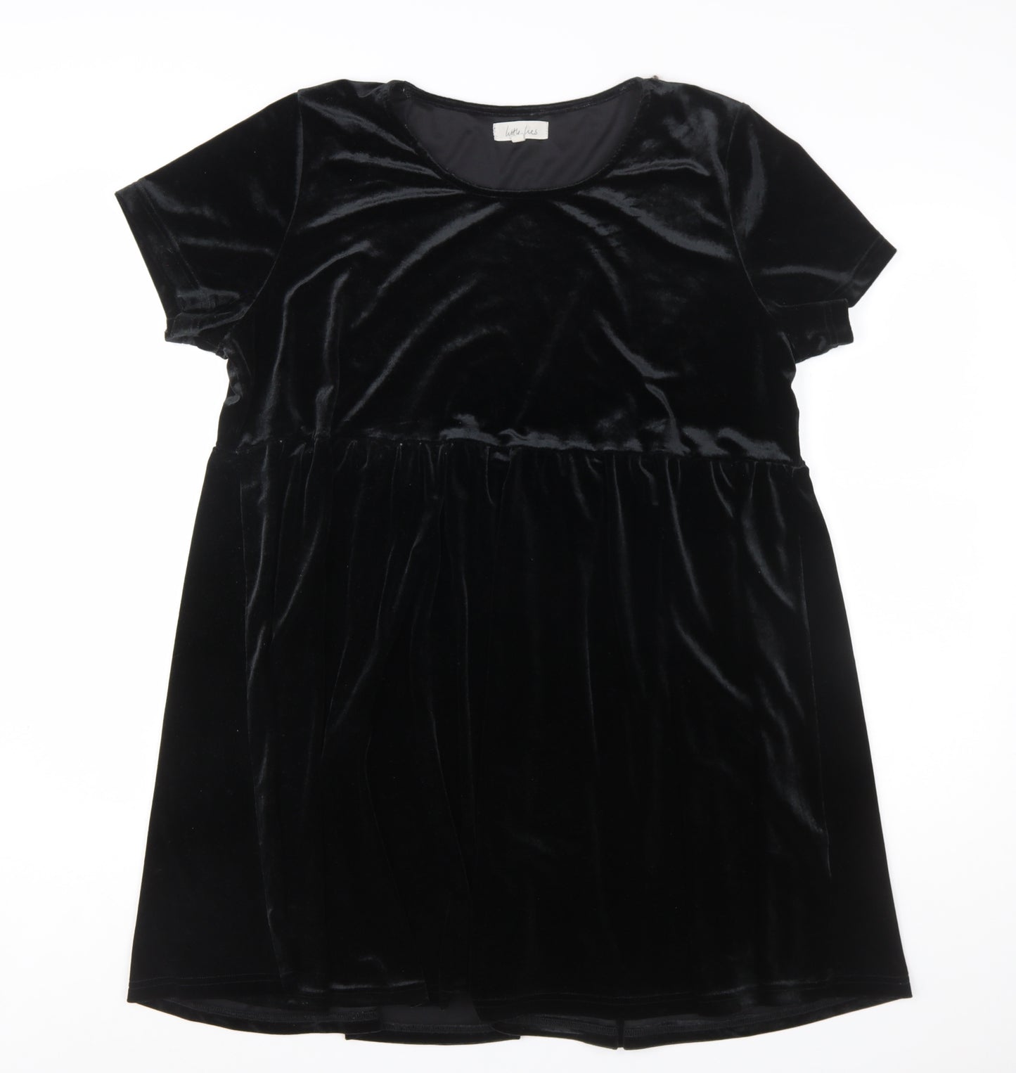 Little Lies Women’s Black Velvet Short A-Line Dress Size L