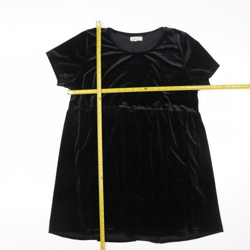 Little Lies Women’s Black Velvet Short A-Line Dress Size L