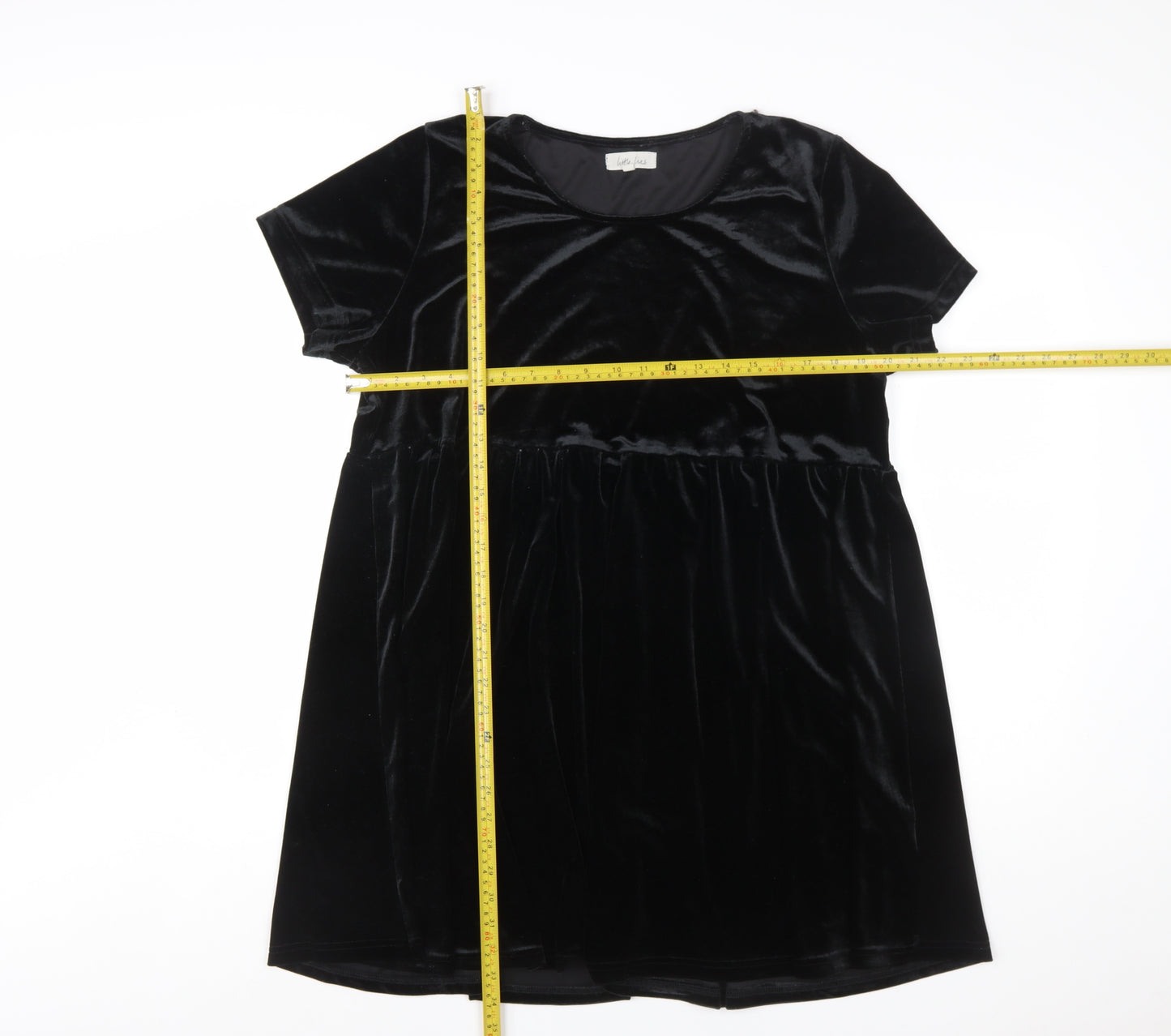 Little Lies Women’s Black Velvet Short A-Line Dress Size L