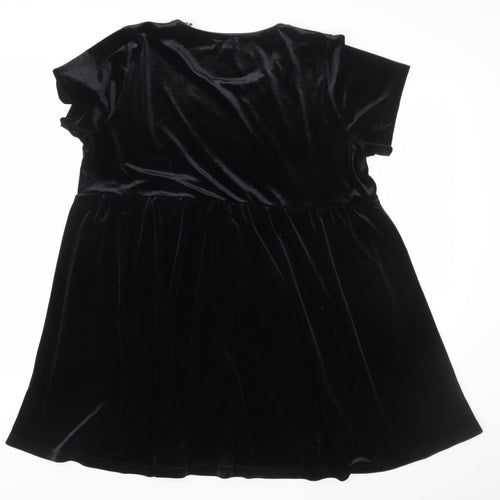 Little Lies Women’s Black Velvet Short A-Line Dress Size L