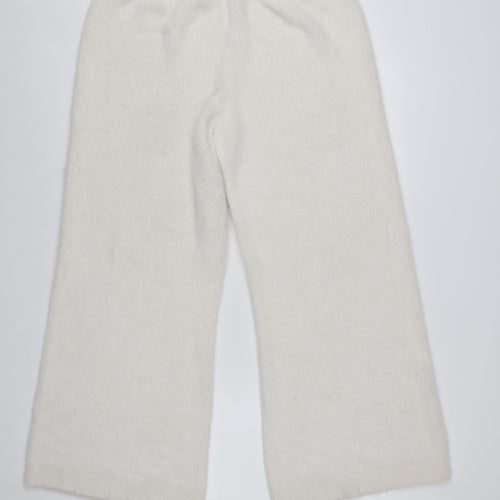 In The Style Women's Ivory Knit Wide-Leg Trousers Size 14-16