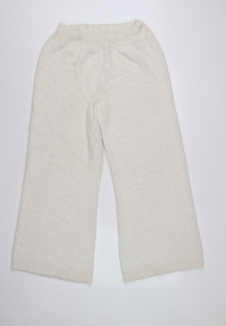 In The Style Women's Ivory Knit Wide-Leg Trousers Size 14-16