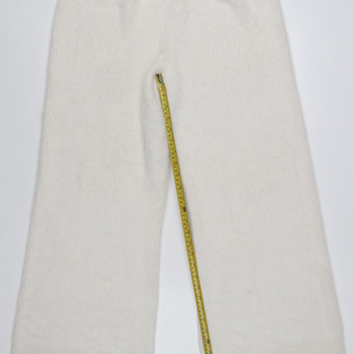 In The Style Women's Ivory Knit Wide-Leg Trousers Size 14-16