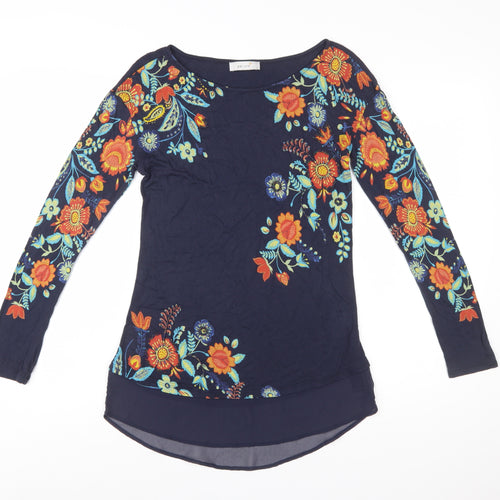 Marks and Spencer Women’s Blue Floral Embroidered Tunic Blouse Size 8