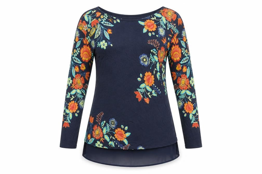 Marks and Spencer Women’s Blue Floral Embroidered Tunic Blouse Size 8