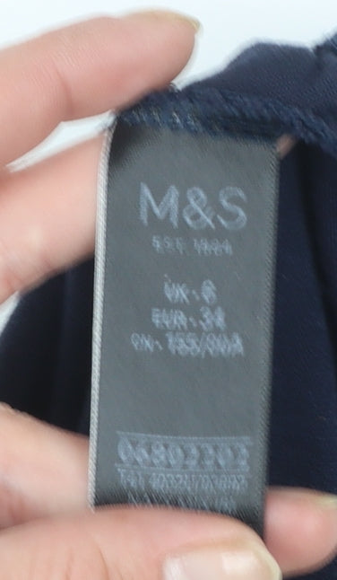 Marks and Spencer Women’s Blue Floral Embroidered Tunic Blouse Size 8
