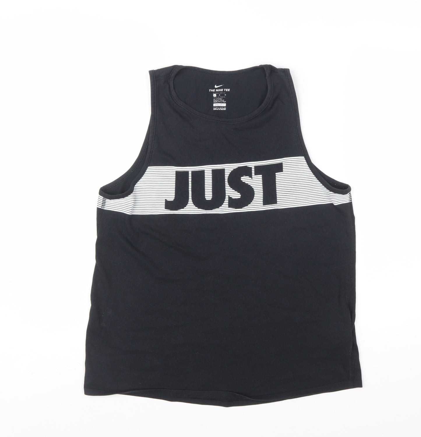 Nike Men's Black Dri-Fit Tank Top M Graphic Sports Vest