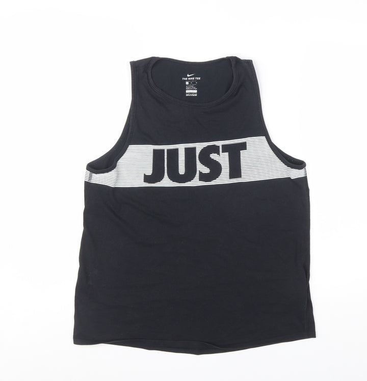Nike Men's Black Dri-Fit Tank Top M Graphic Sports Vest