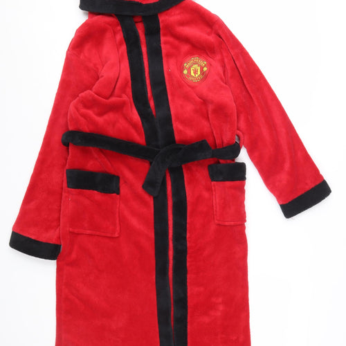 Manchester United Boys Red Fleece Hooded Robe 13-14 Years Official Product