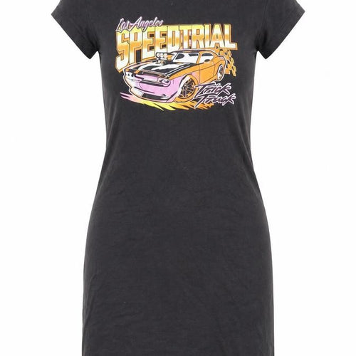 H&M Divided Women's Black Size 8 Cotton T-Shirt Dress with Car Print
