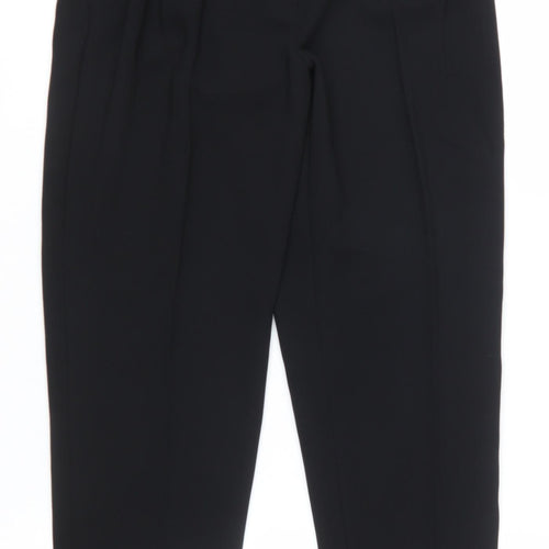 Mango Women Black Suit Trousers Size 8 Polyester Pleated Style